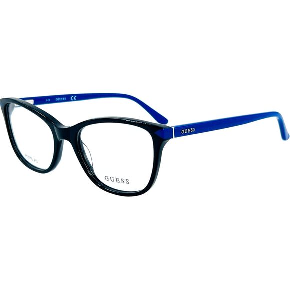 Guess GU2673 Womens Plastic Eyeglass Frame 005 Black/ Blue 51-17 - Picture 1 of 5